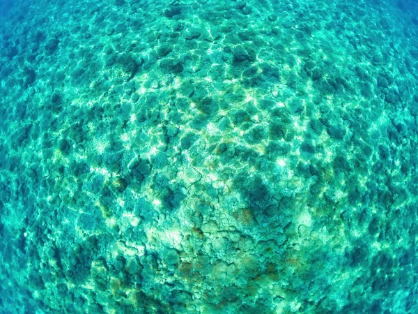 Top View Colorful Azure Water Stones Sea Water Top View — 스톡 사진