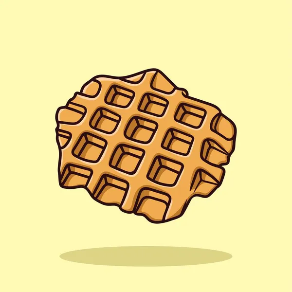 Belga Waffle Cartoon Vector Ilustración — Vector de stock
