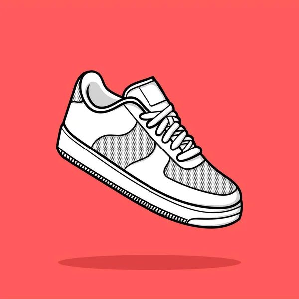 Zapatilla Deporte Dibujos Animados Vector Ilustración Aislado — Vector de stock