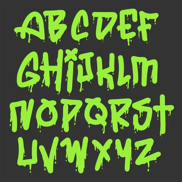 Graffiti Melt Style Alphabet Vector — Stock Vector