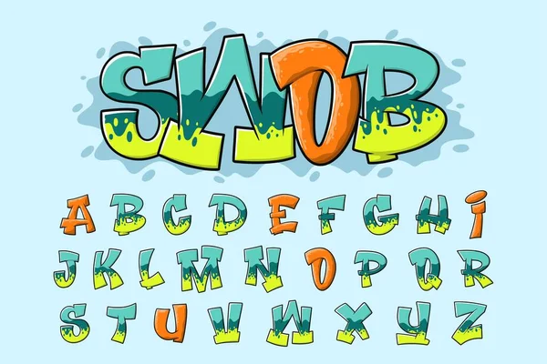 Alphabet Graffiti Text Vector — Stock Vector