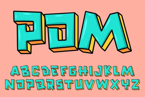 Alphabet Pop Art Cartoon Graffity Text Vector Letters — стоковый вектор
