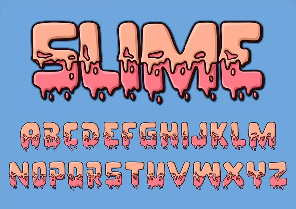 Melted Alphabet Slime Cartoon Vector Illustration — 스톡 벡터