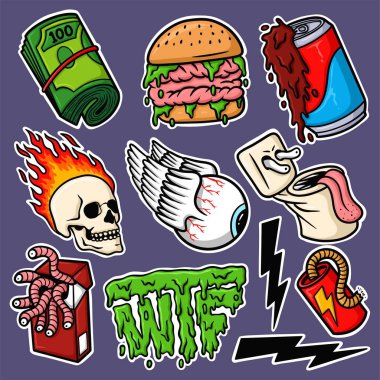 Çıkartma: El Çizimi Canavar Çizimi Çizim