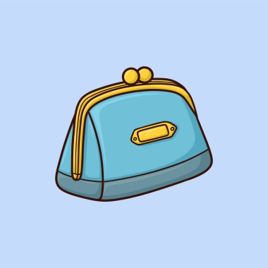 Famele Bozuk Para Cüzdanı Çizgi Film Vektör Resimleri İzole Edildi