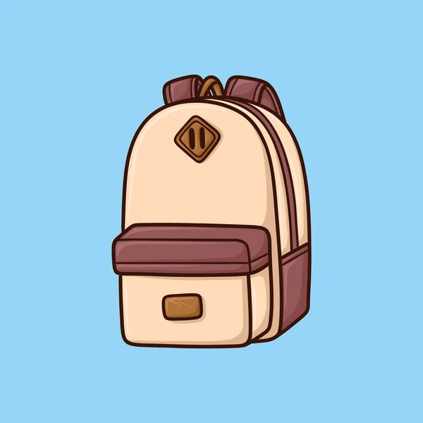 Schulrucksack Cartoon Vector Illustration Isoliert — Stockvektor