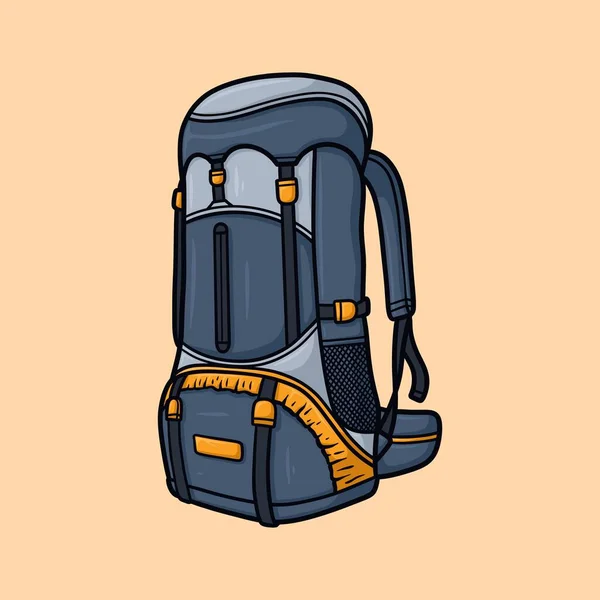 Hiking Backpack Cartoon Vector Illustration Isolated — стоковый вектор