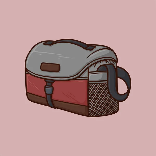 Camera Bag Cartoon Vector Illustration Isolated — Vector de stock