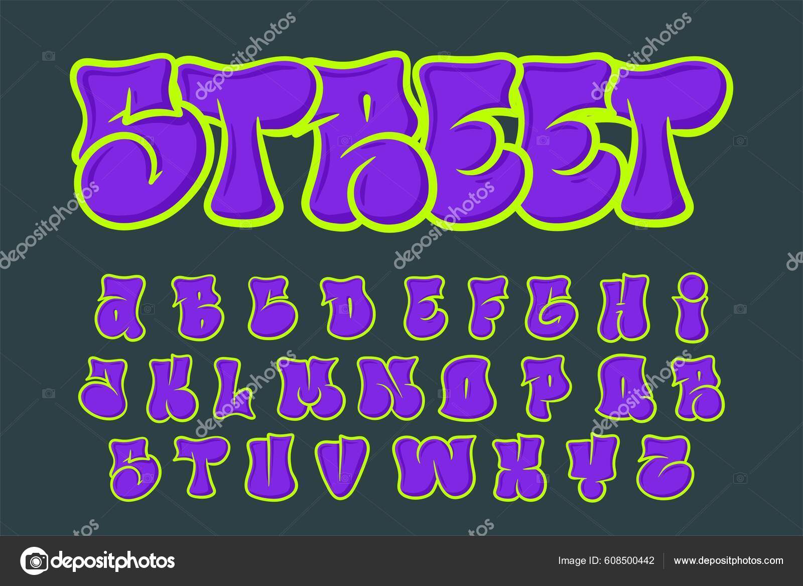 Alphabet Street Graffiti Vetor Texto Letras Vetor de stock de  ©jayasenantiasa 608500442, image size:1600x1167
