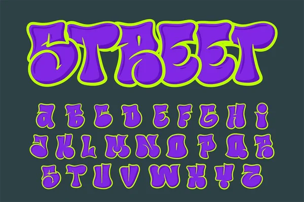Alphabet Street Graffiti Vector Texto Cartas — Vector de stock