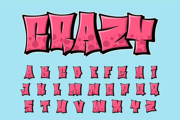 Alfabeto Cuadrado Graffiti Vector Texto Cartas — Vector de stock