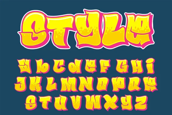 Style Street Alphabet Graffiti Text Vector Letters — Stock Vector