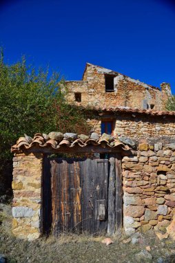 Montoro de Mezquita Teruel kasabasındaki eski evlerin kalıntıları.