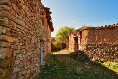 Montoro de Mezquita Teruel kasabasındaki eski evlerin kalıntıları.