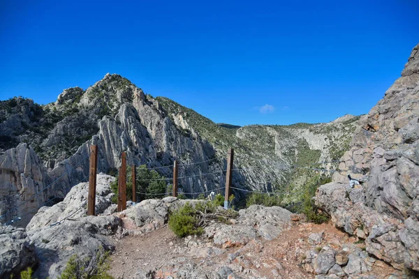 Stege Über Den Fluss Guadalope Montoro Mezquita Der Provinz Teruel — Stockfoto