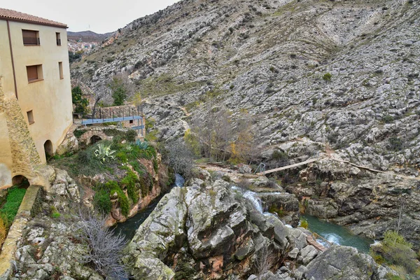 Almonacid Cuba Dam Presa Romana Pasarelas — ストック写真