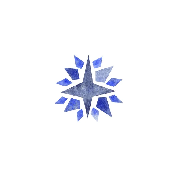 水彩青藍星雪片分離要素 — ストック写真