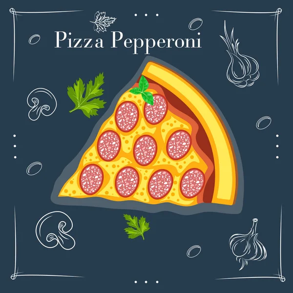 Reklama na pepperoni pizzu s lahodnou — Stock fotografie