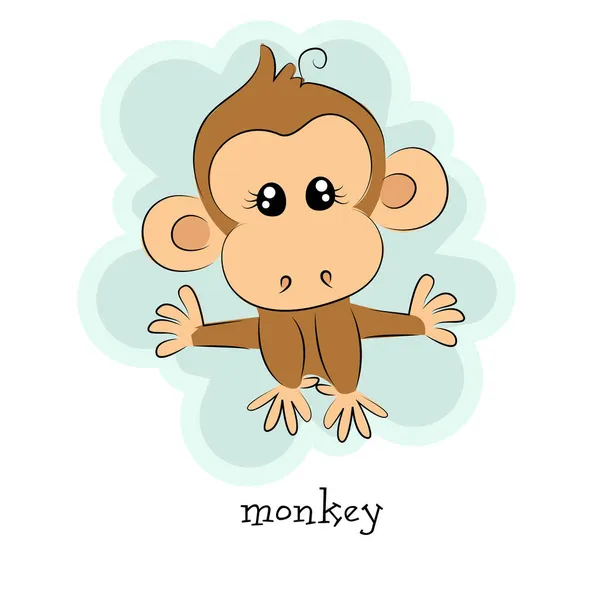 Educational pictures for kids cute monkey — Stock Photo, Image
