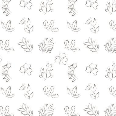 Kusursuz desenli arka plan deseni baskı bitkileri orman bitkileri