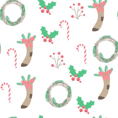 İskandinav tarzı Banner şablonunda duvar kağıdı tekstil dekorasyonu için Noel arkaplanı