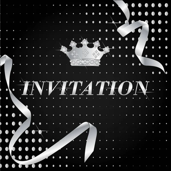Event invitation luxury design platinum crown invitation card, trendy pattern, design template — Stock Photo, Image