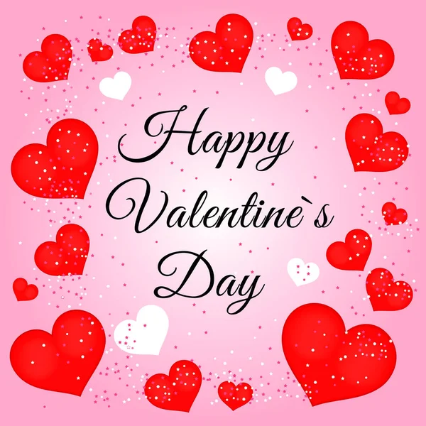 Happy Holidays Happy Valentines Day Pozdrowienia z sercami i konfetti i typografia Happy Valentines Day tekst. — Zdjęcie stockowe
