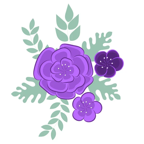 Flores de gerberas púrpuras sobre fondo blanco aislado con ruta de recorte. Para el diseño. Naturaleza. — Vector de stock
