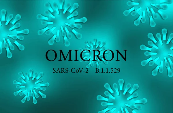COVID-19 virüsü SARS-CoV-2 Corona virüs metin düzenleme yeteneğinin soyut varyantı olan Coronavirus Realistik arka planının Omicron yeni türü