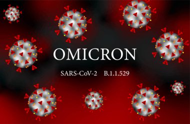 Coronavirüs 'ün Coronavirüs gerçekçiliğinin Omicron yeni türü mikroskop altında Corona COVID-19 Corona virüsü SARS-CoV-2 metin düzenleme yeteneği