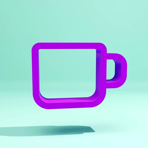 Bardak simgesi 3 boyutlu, kafede sıcak kahve, gıda uygulamaları ve web siteleri için düz simge — Stok fotoğraf