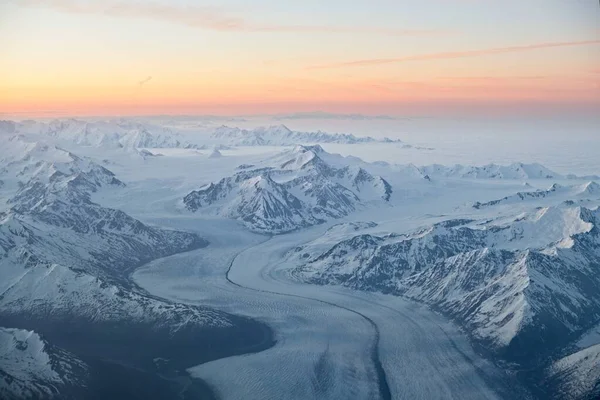 Льодовик Річки Нік Світанку Біля Анкоридж Аляски — стокове фото