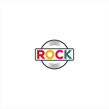 rock music logo vector template