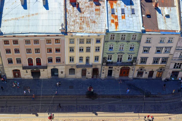 Панорама Старого Исторического Центра Львова Украина Европа Вид Город Воздуха — стоковое фото