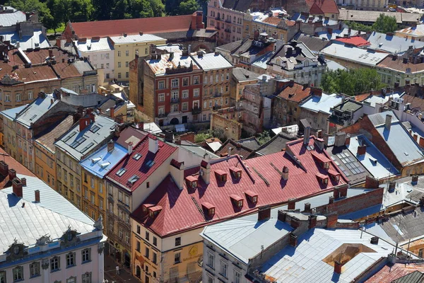 旧歴史的都市のパノラマライブの中心部 ウクライナ ヨーロッパ 市街地からの眺め — ストック写真