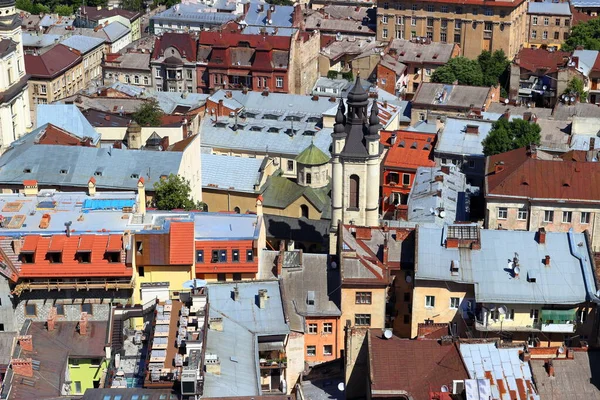 Panorama Antigo Centro Histórico Cidade Lviv Ucrânia Europa Vista Cidade — Fotografia de Stock