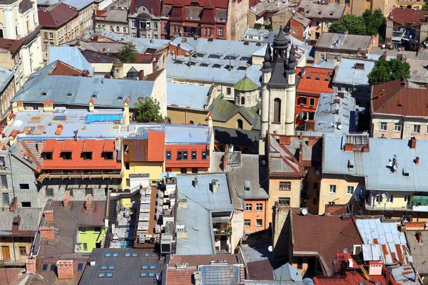 Panorama Antigo Centro Histórico Cidade Lviv Ucrânia Europa Vista Cidade — Fotografia de Stock