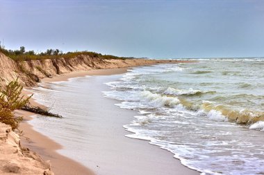 Empty beach of the Black Sea before the storm