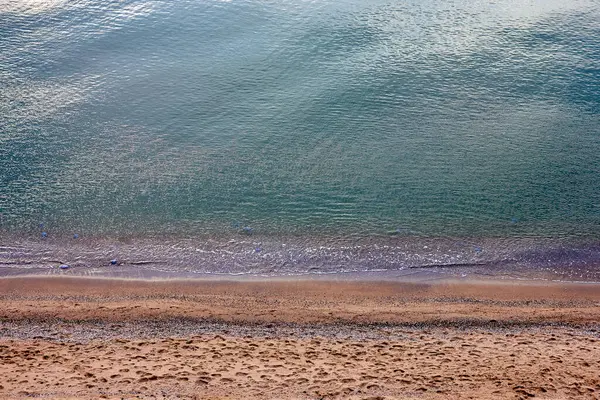 View Calm Sea Sandy Beach Morning — Stock Fotó