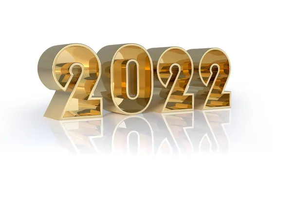 Золоті Ємні Цифри 2022 Рендеринга — стокове фото