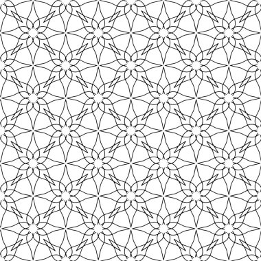 Geometrik dikişsiz desen siyah ve beyaz