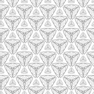 Gri arkaplan geometrik dikişsiz desen üzerinde üçgen geometrik şekiller