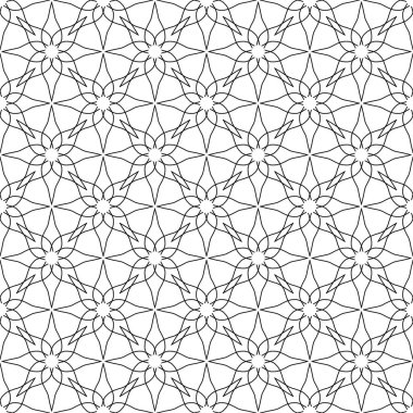 Geometrik dikişsiz desen siyah ve beyaz