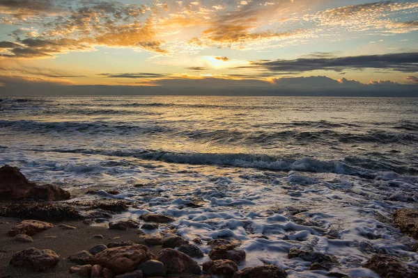 Die Küste Mittelmeer Bei Sonnenaufgang — Stockfoto