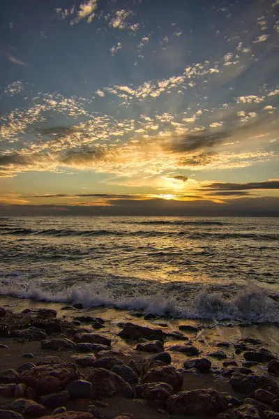 Die Küste Mittelmeer Bei Sonnenaufgang — Stockfoto
