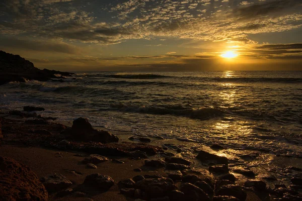 Die Küste Mittelmeer Bei Sonnenaufgang — Stockfoto