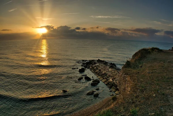 Пейзаж Восходе Солнца Рядом Средиземным Морем Винарозе Испания — стоковое фото