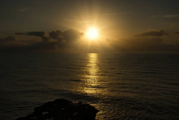 Landscape Sunrise Next Mediterranean Sea Vinaroz Spain — Stock Photo, Image