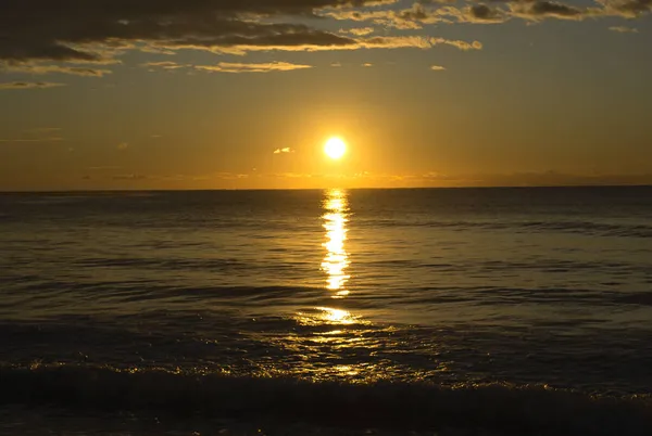 Lever Soleil Paisible Sur Plage Costa Azahar Espagne — Photo