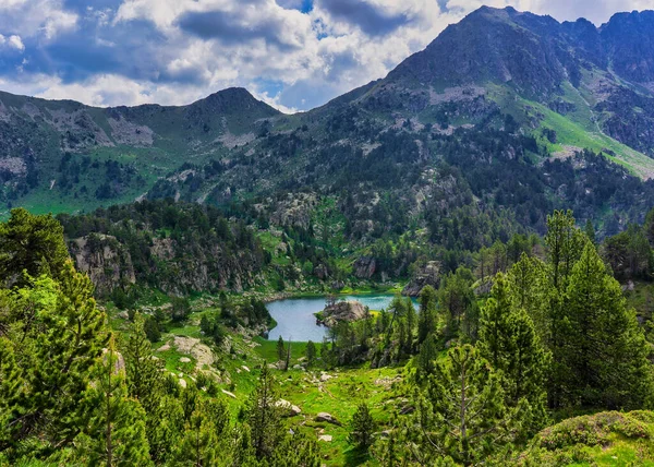 Jezera Kolomerů Aran Údolí Pyrenejí Španělsko Stock Fotografie